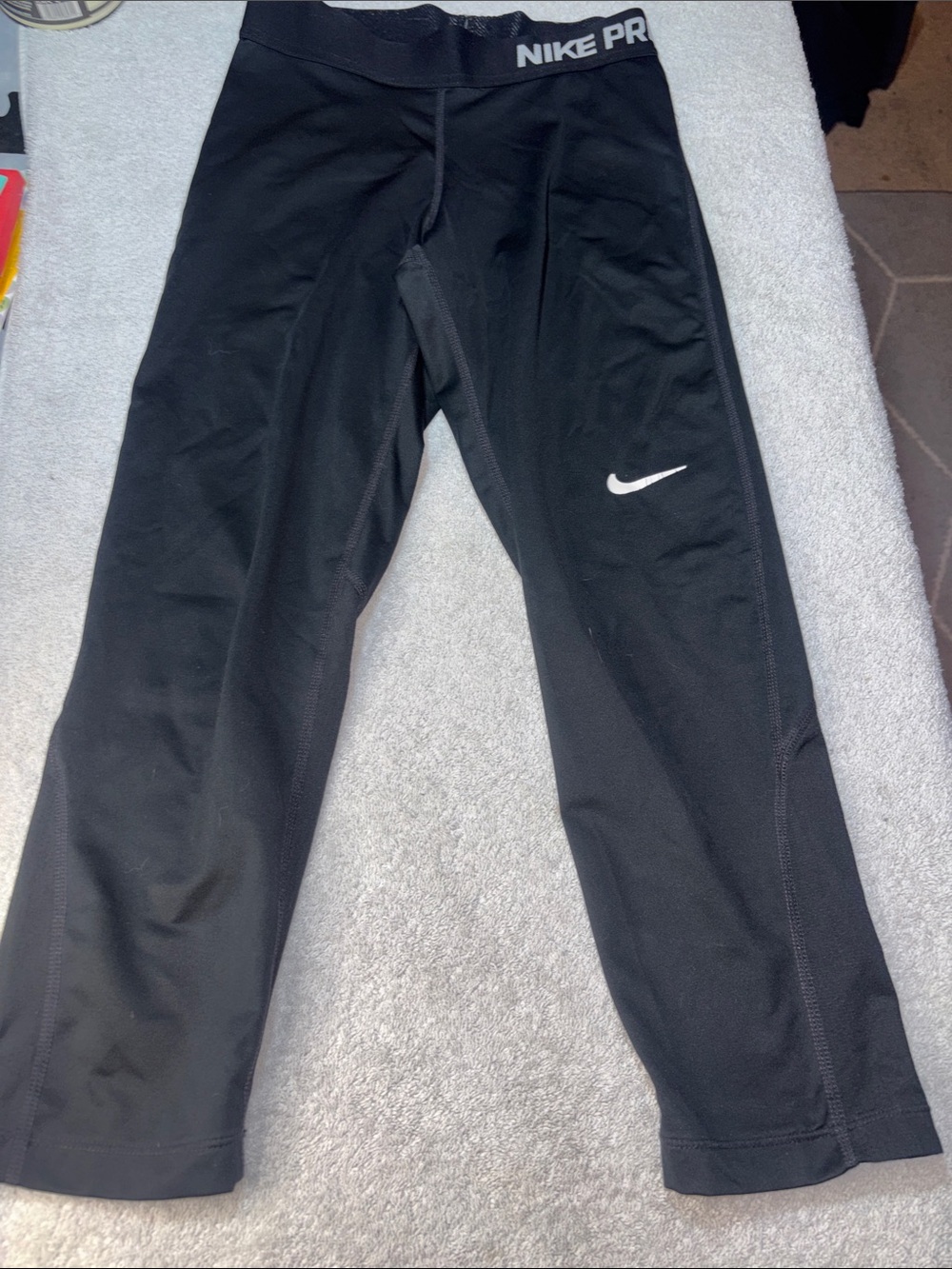 Nike Black Women's Performance Track Pants with White Swoosh